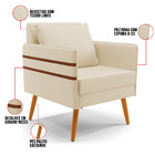 Kit 02 Poltronas Mari Linho Palha A32 Pés Palito Castanho - D