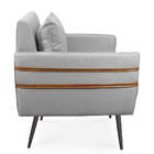 Kit 02 Poltronas Mari Suede Cinza Pés Palito De Ferro Preto -