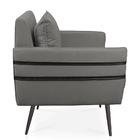 Kit 02 Poltronas Mari Suede Grafite Pés Palito De Ferro Preto