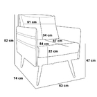 Kit 02 Poltronas Mari Suede Marrom Pés Palito De Ferro Preto