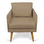 Kit 02 Poltronas Mari Suede Marrom Rato Pés Palito Castanho