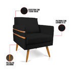 Kit 02 Poltronas Mari Suede Pés Palito Castanho D03 - D'rossi