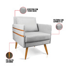 Kit 02 Poltronas Mari Suede Pés Palito Castanho D03 - D'rossi