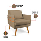 Kit 02 Poltronas Mari Suede Pés Palito Castanho D03 - D'rossi