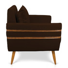 Kit 02 Poltronas Mari Suede Pés Palito Castanho D03 - D'rossi