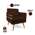 Kit 02 Poltronas Mari Suede Pés Palito Castanho D03 - D'rossi