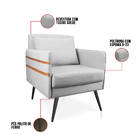 Kit 02 Poltronas Mari Suede Pés Palito De Ferro Marrom D03 -