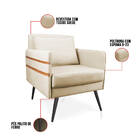 Kit 02 Poltronas Mari Suede Pés Palito De Ferro Marrom D03 -