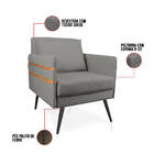 Kit 02 Poltronas Mari Suede Pés Palito De Ferro Marrom D03 -