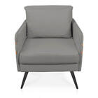 Kit 02 Poltronas Mari Suede Pés Palito De Ferro Marrom D03 -