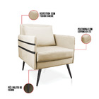 Kit 02 Poltronas Mari Suede Pés Palito De Ferro Preto D03 - D