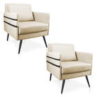 Kit 02 Poltronas Mari Suede Pés Palito De Ferro Preto D03 - D