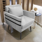 Kit 02 Poltronas Mari Suede Pés Palito De Ferro Preto D03 - D