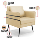 Kit 02 Poltronas Mari Veludo Luxo Off White A129 Pés Palito D