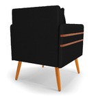 Kit 02 Poltronas Mari Veludo Luxo Preto A81 Pés Palito Castan