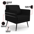 Kit 02 Poltronas Mari Veludo Luxo Preto A81 Pés Palito De Fer