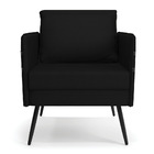 Kit 02 Poltronas Mari Veludo Luxo Preto A81 Pés Palito De Fer