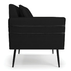 Kit 02 Poltronas Mari Veludo Luxo Preto A81 Pés Palito De Fer