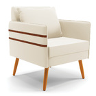 Kit 02 Poltronas Mari Veludo Pés Palito Castanho D03 - D'ross