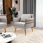 Kit 02 Poltronas Mari Veludo Pés Palito Castanho D03 - D'ross