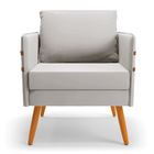 Kit 02 Poltronas Mari Veludo Pés Palito Castanho D03 - D'ross