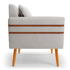 Kit 02 Poltronas Mari Veludo Pés Palito Castanho D03 - D'ross