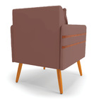 Kit 02 Poltronas Mari Veludo Pés Palito Castanho D03 - D'ross