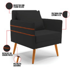 Kit 02 Poltronas Mari Veludo Pés Palito Castanho D03 - D'ross