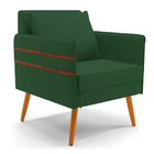 Kit 02 Poltronas Mari Veludo Pés Palito Castanho D03 - D'ross