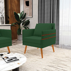 Kit 02 Poltronas Mari Veludo Pés Palito Castanho D03 - D'ross