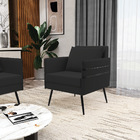 Kit 02 Poltronas Mari Veludo Pés Palito De Ferro Preto D03 -