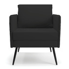 Kit 02 Poltronas Mari Veludo Pés Palito De Ferro Preto D03 -