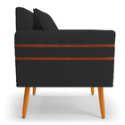 Kit 02 Poltronas Mari Veludo Preto Pés Palito Castanho