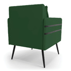 Kit 02 Poltronas Mari Veludo Verde Pés Palito De Ferro Preto