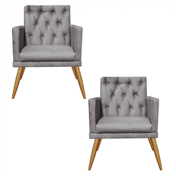 Kit 02 Poltronas Maria Capitonê Sala De Estar Recepção Corino