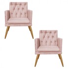 Kit 02 Poltronas Maria Capitonê Sala De Estar Recepção Suede