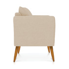 Kit 02 Poltronas Marilia Linho Areia A27 Pés Palito Castanho