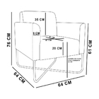 Kit 02 Poltronas Marisa Suede Bege Base X Industrial Preta