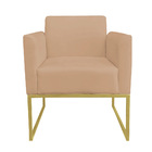 Kit 02 Poltronas Marisa Suede Caramelo Sisal Base Industrial