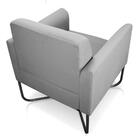 Kit 02 Poltronas Marisa Suede Cinza Base X Industrial Preta