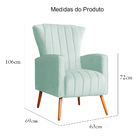 Kit 02 Poltronas Melinda Veludo Cores - Ds Estofados - Acqua