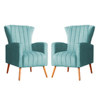 Kit 02 Poltronas Melinda Veludo Cores - Ds Estofados - Azul T