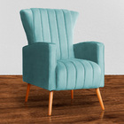 Kit 02 Poltronas Melinda Veludo Cores - Ds Estofados - Azul T