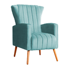 Kit 02 Poltronas Melinda Veludo Cores - Ds Estofados - Azul T