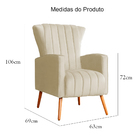 Kit 02 Poltronas Melinda Veludo Cores - Ds Estofados - Bege