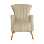 Kit 02 Poltronas Melinda Veludo Cores - Ds Estofados - Bege