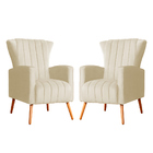 Kit 02 Poltronas Melinda Veludo Cores - Ds Estofados - Bege