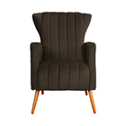 Kit 02 Poltronas Melinda Veludo Cores - Ds Estofados - Marrom