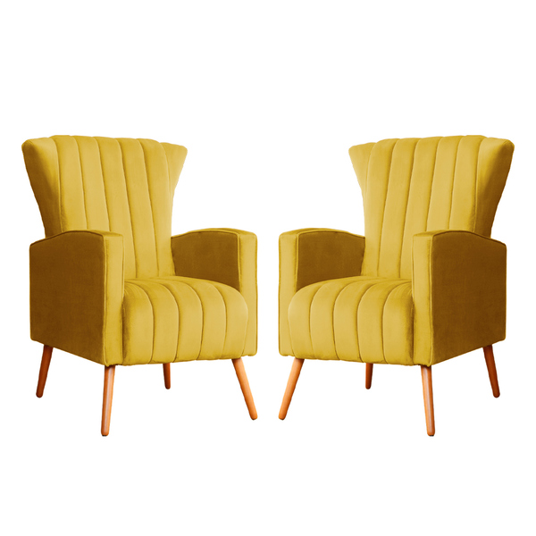 Kit 02 Poltronas Melinda Veludo Cores - Ds Estofados - Mostar