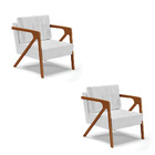 Kit 02 Poltronas Melissa Corano Branco Base De Madeira Castan